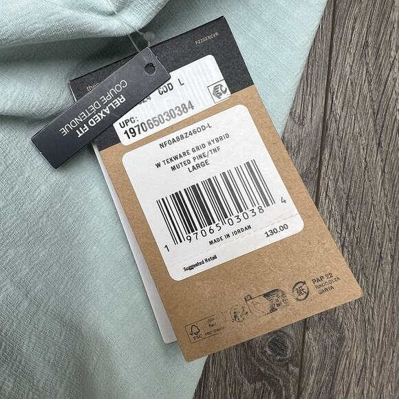 The North Face Jacket Size Large Womens Muted Pine Green Tekware Grid Hybrid - Picture 14 of 14